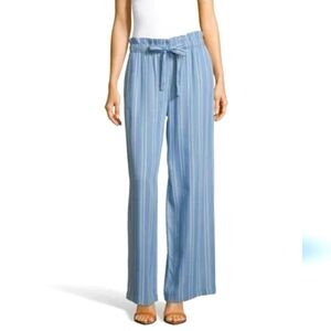 John Paul Richard Women's Wide Leg Elastic Waist Striped Pants Size M Petite